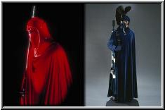 A la izquierda uno de los Guardias del Emperador; a la derecha uno de los Guardias del Supremo Canciller